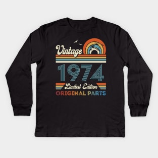 Vintage 1974 50th Birthday Gift For Men Women From Son Daughter Kids Long Sleeve T-Shirt